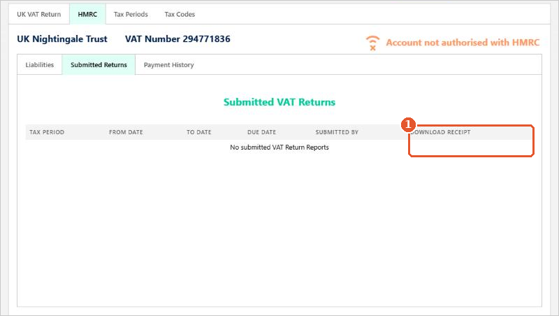 The Submitted Returns tab