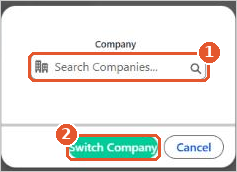 The Switch Company window with the company search